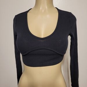 Garage Black Long Sleeve Croptop Summer Y2K